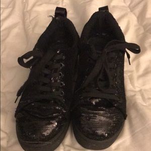 Black sequin sneakers
